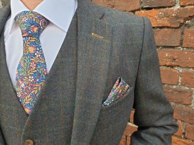 Green and Tan Tweed Suit