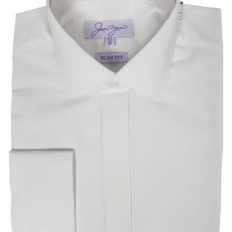 White Slim Fit Standard Collar Shirt