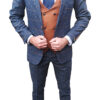 Marc Darcy - Navy with Tan Double Breasted Waistcoat