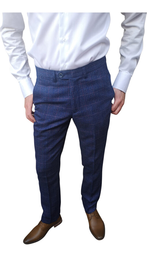 Marc Darcy - Harry Indigo Tweed Blue Trouser