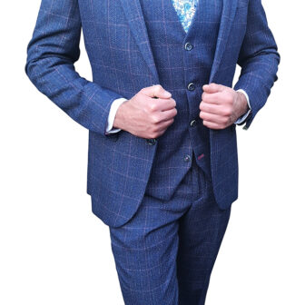 Marc Darcy - Harry Indigo Tweed Blue Suit