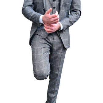 Charcoal Grey Check Suit