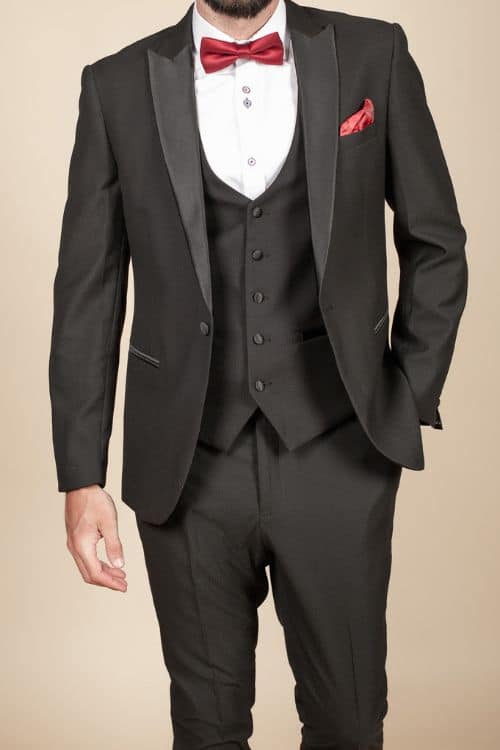 Marc Darcy - Dalton Black Tuxedo Three Piece Suit