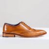 Marc Darcy - Carson Leather Tan Oxford Brogue Shoe
