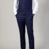 Marc Darcy - Chigwell Blue Tweed Check 3 Piece Suit