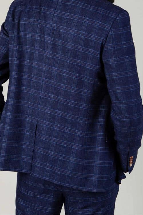 Marc Darcy - Chigwell Blue Tweed Check 3 Piece Suit