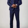 Marc Darcy: Chigwell Blue Tweed Check 3 Piece Suit