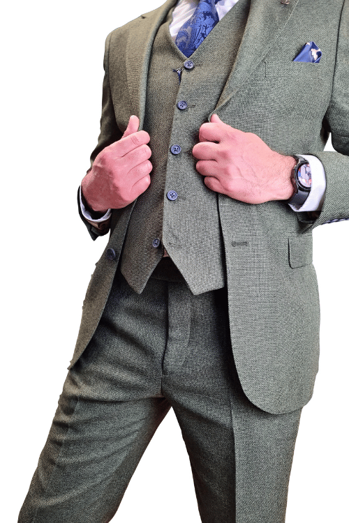 Fratelli - Olive Green 3 Piece Suit
