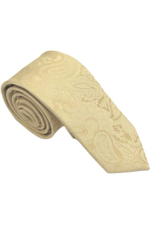 Cream Paisley Silk Tie