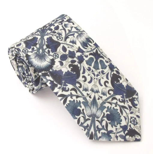 Lodden Navy Organic Cotton Tie Made with Liberty Fabric