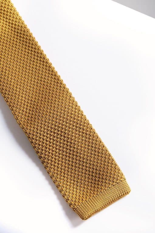 Marc Darcy Knitted Gold Tie Folded