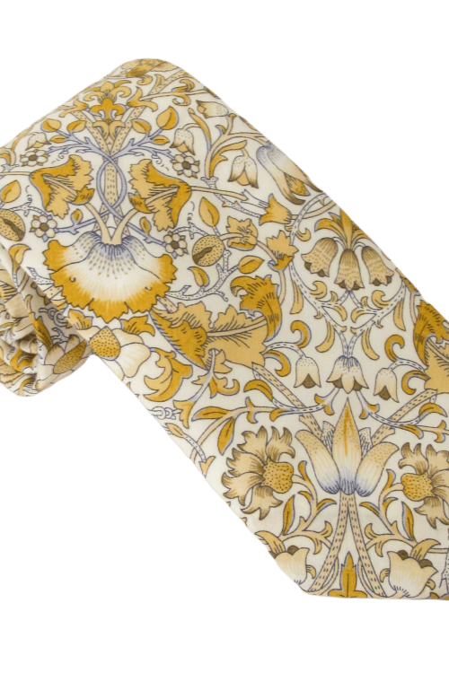 Lodden Old Gold Organic Cotton Tie Made with Liberty Fabric
