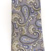 Navy Blue & Gold Check Paisley Red Label Silk Tie by Van Buck 1