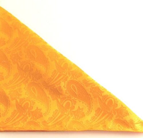 Orange Paisley Silk Pocket Square by Van Buck