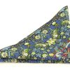 Strawberry Thief Green Cotton Green Pocket Square Made with Liberty Fabric