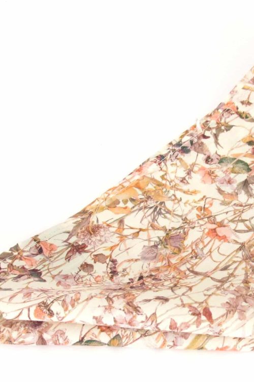 Wild Flowers Pink Cotton Pocket Square Made with Liberty Fabric