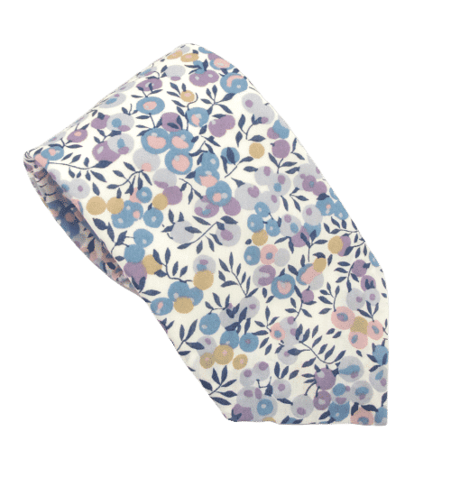 Wiltshire Bud Blue Cotton Tie Made with Liberty Fabric