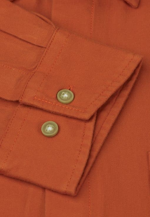 Burnt Orange Garment Washed Twill Classic and Tailored Fit Shirt1