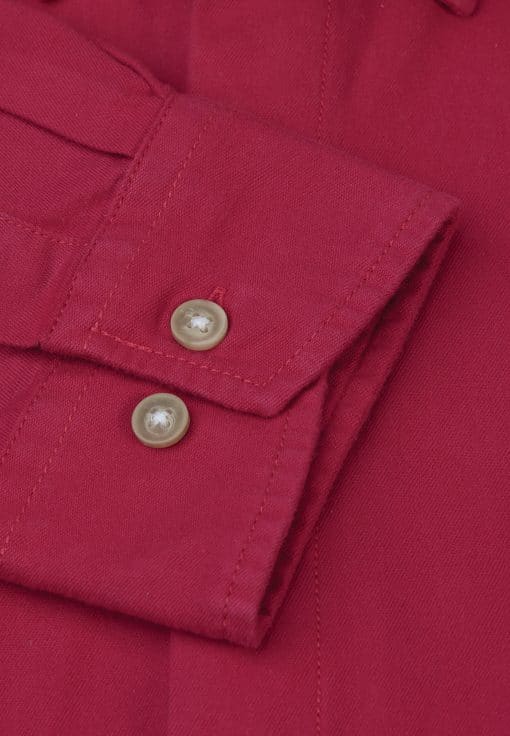 Fuchsia Classic and Tailored Fit Garment Washed Twill Shirt 3
