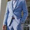 Brook Taverner Tailored Fit Constable Sky Blue Linen Mix Suit