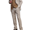 Marc Darcy - HM5 Stone Suit with Tan Waistcoat