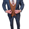 Marc Darcy - Jenson Marine Suit With Tan Waistcoat