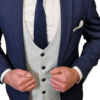 Marc Darcy Bromley Navy Check Suit with Stone Waistcoat