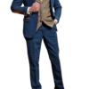 The Marc Darcy Dion Blue Suit with Tan Check Waistcoat