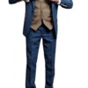 The Marc Darcy Dion Blue Suit with Tan Check Waistcoat