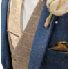 The Marc Darcy Dion Blue Suit with Tan Check Waistcoat