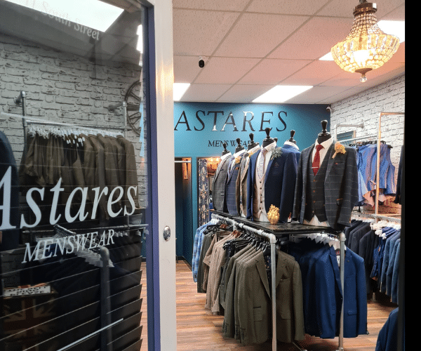 Inside photo of Astares mens suit shop