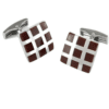 Dark Red Chrome Finished Square Cufflinks