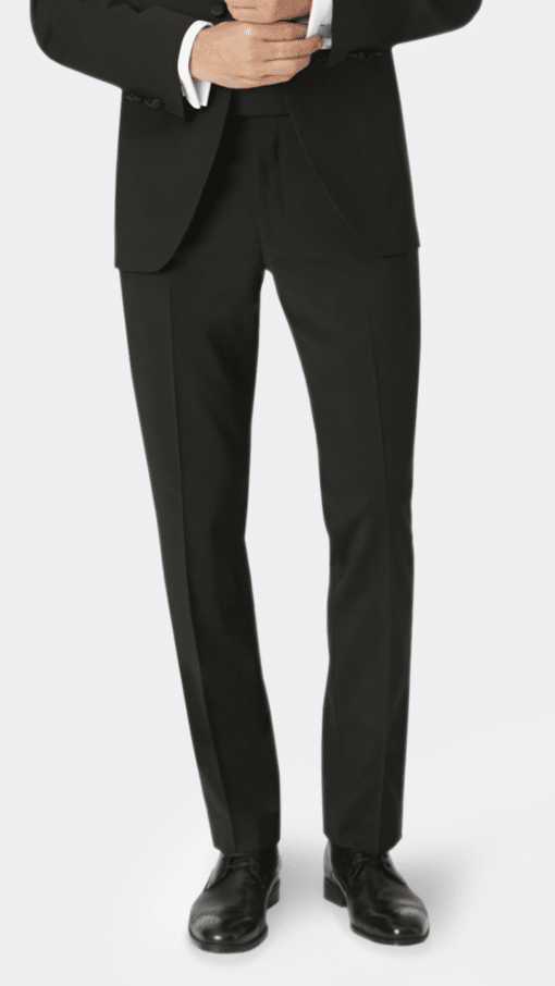 Brook Taverner Tailored Fit Sapphire Black Wool Blend Dinner Suit