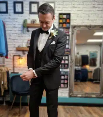 Black wedding suit