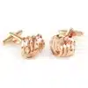 Rose Gold Finish 8 Linked Hoops Cufflinks