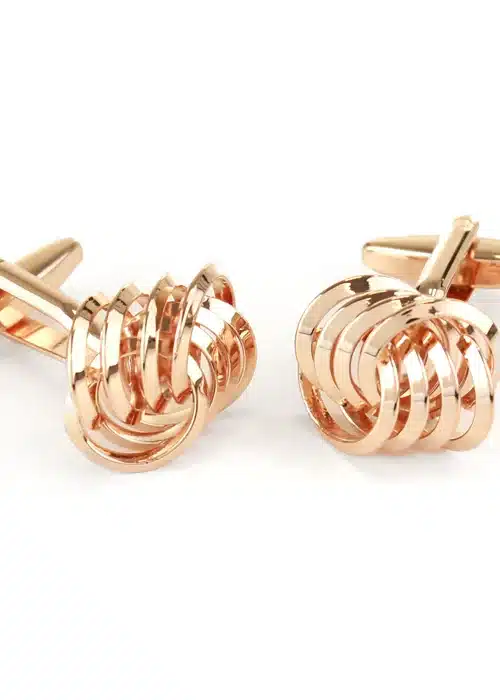 Rose Gold Finish 8 Linked Hoops Cufflinks