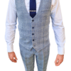 Marc Darcy Kris Sky Tweed Check Three-Piece Suit