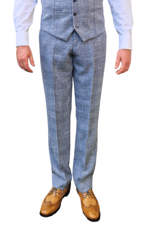 Marc Darcy Kris Sky Tweed Check Three-Piece Suit