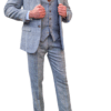 Marc Darcy Kris Silver Tweed Check Three-Piece Suit