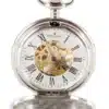 Silver Patterned Half Hunter Mechanical Pocket Watch