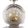 Silver Patterned Half Hunter Mechanical Pocket Watch