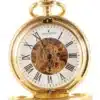 Gold Patterned Half Hunter Mechanical Pocket Watch