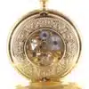 Gold Patterned Half Hunter Mechanical Pocket Watch