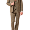 Marc Darcy Kris Tan Tweed Check Three-Piece Suit