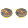 Gold Horse Racing Novelty Cufflinks