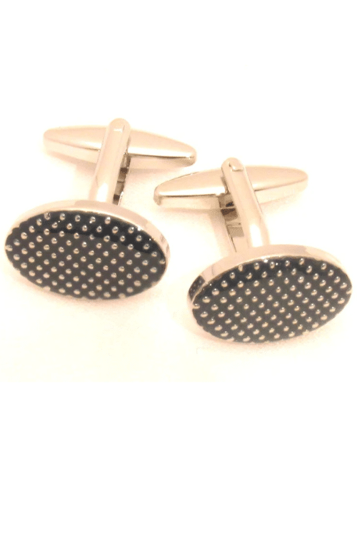 Navy Blue Pin Dot Novelty Cufflinks