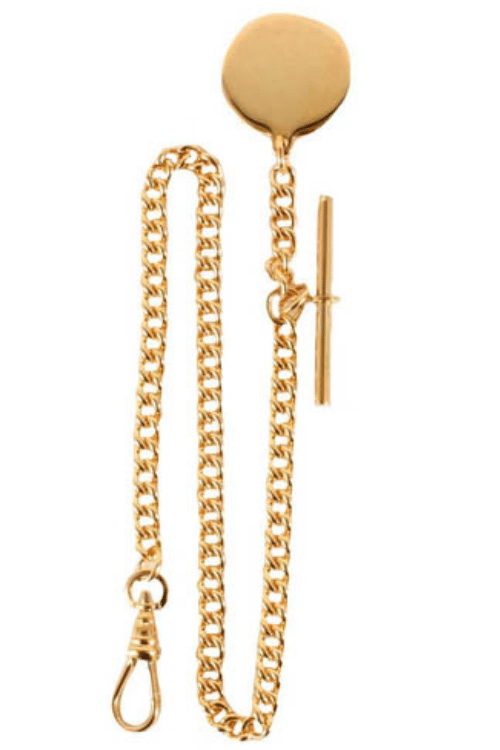 Gold Plate Waistcoat Fob Chain