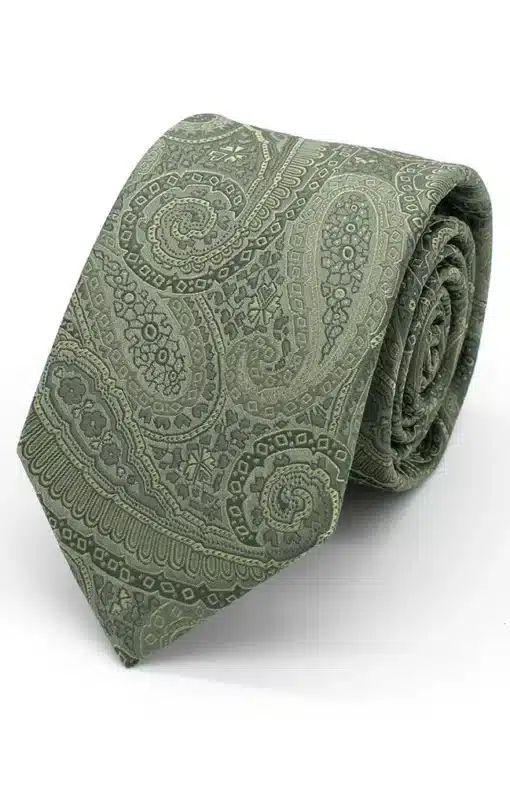 Large Paisley Tie - Sage