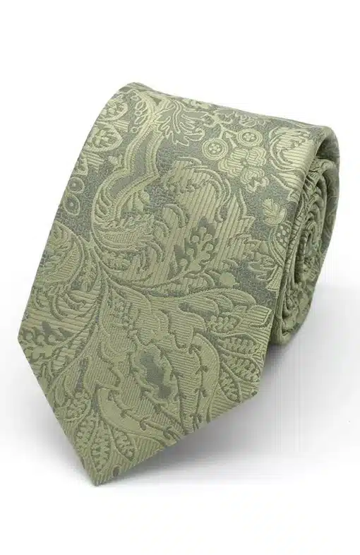 Bold Leaves Tie - Sage