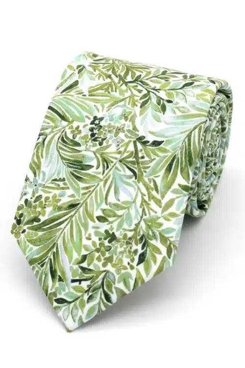 Tie Made With Liberty Fabric - 'Wallace Garden' - Sage